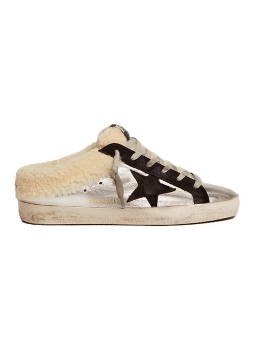 Golden Goose Super-Star Sabot slip-on Sneakers | Silver Golden Goose | GWF00110F00230770149 SILVER/BLACK/BEIGE